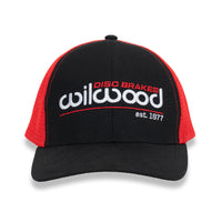 Wilwood Mesh Hat - Formed Bill Black and Red
