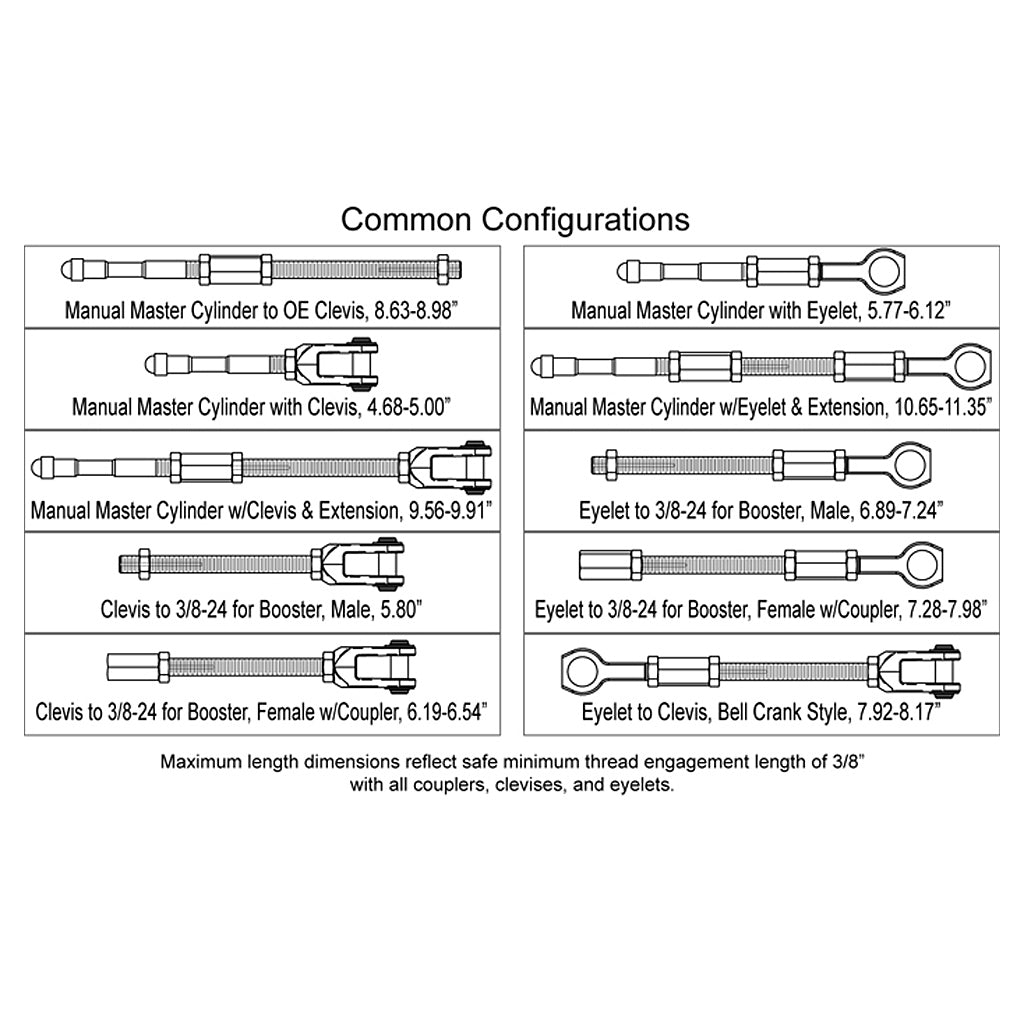 Wilwood Pushrod Kit Common Configurations