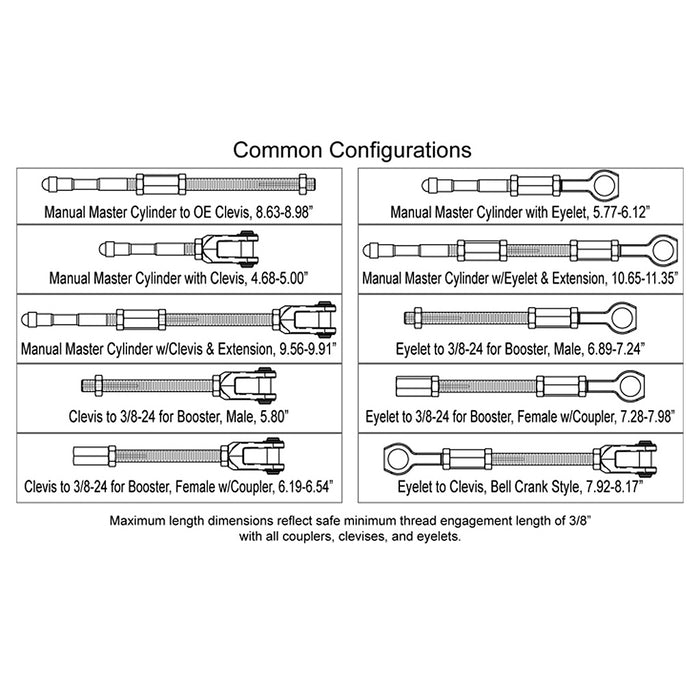 Wilwood Pushrod Kit Common Configurations