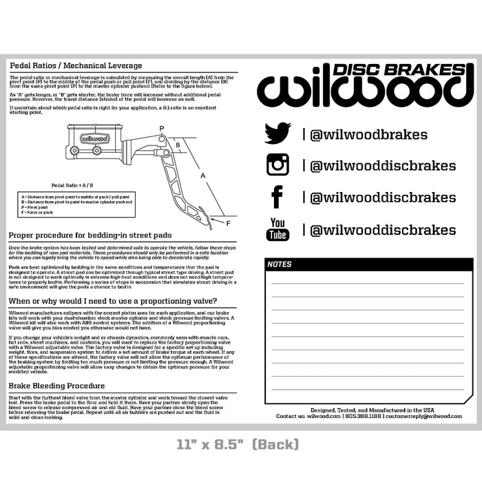 Wilwood Disc Brakes Logo Sticker Sheet