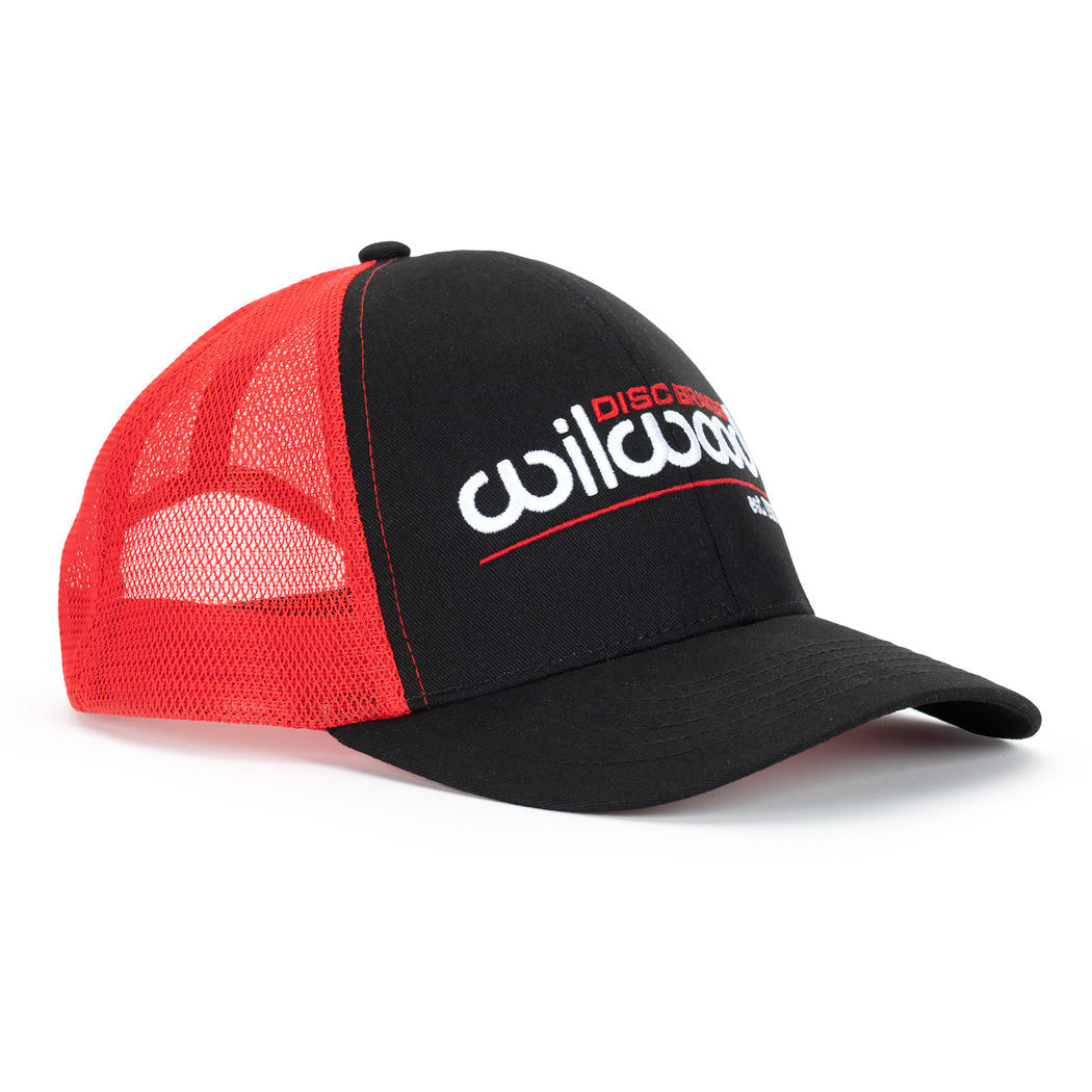 Wilwood Mesh Hat - Formed Bill Black and Red – Wilwood Store