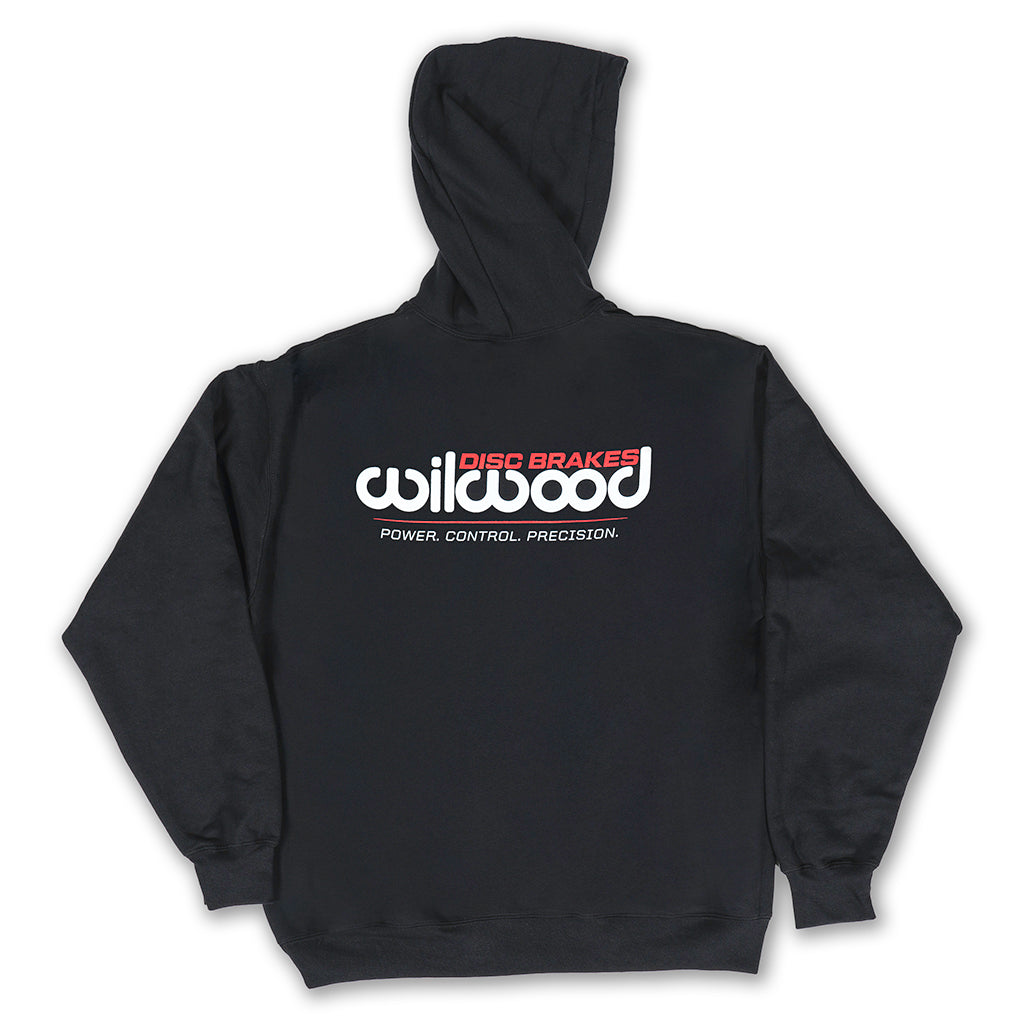 Wilwood Black Hoodie Sweatshirt with large logo on back