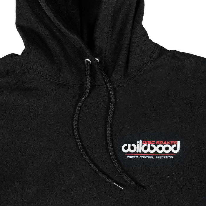 Wilwood Black Hoodie Sweatshirt with logo on front