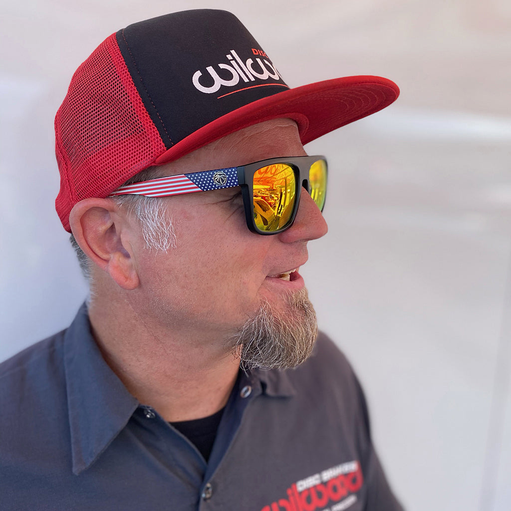 Wilwood Mesh Hat - Flat Bill Black and Red – Wilwood Store