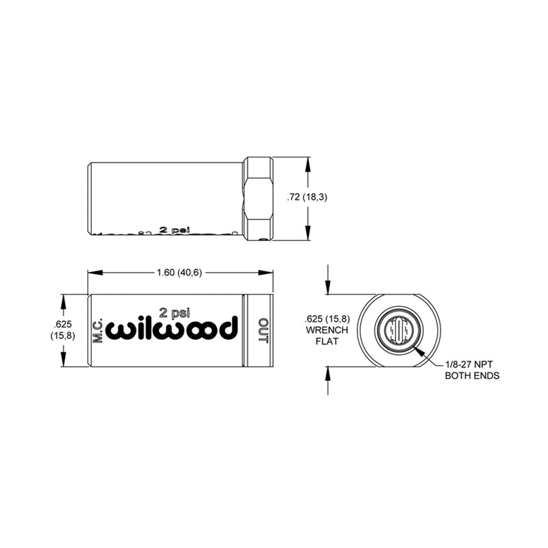 Residual Pressure Valve 2 lb., Blue