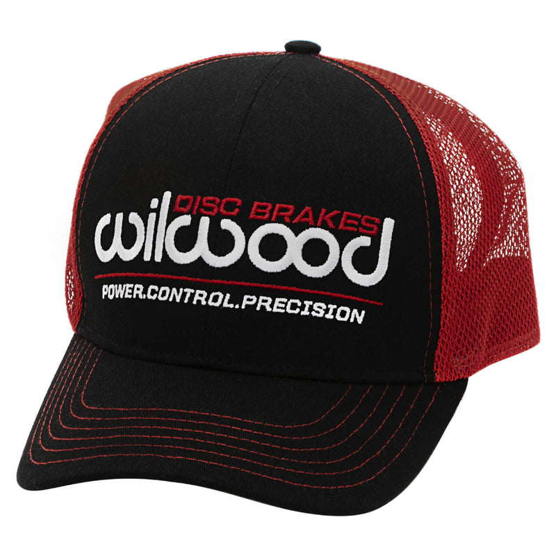 Wilwood Mesh Hat - Formed Bill Black and Red