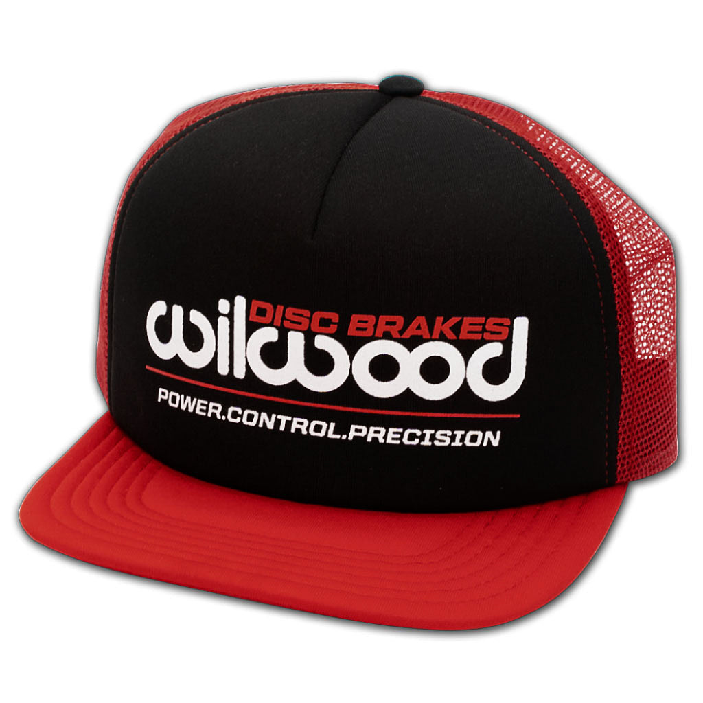 Wilwood Mesh Hat - Flat Bill Black and Red