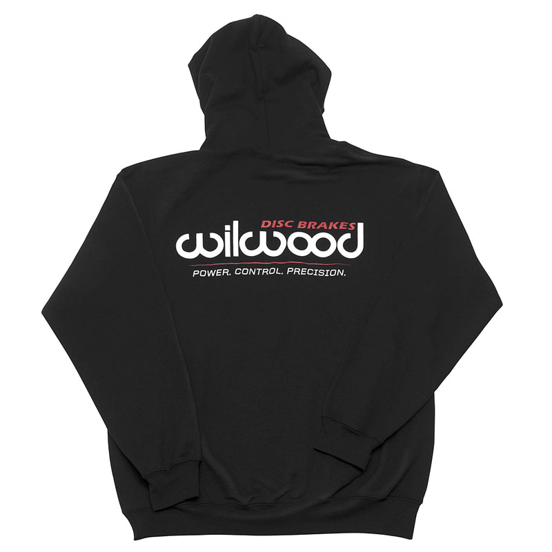 Wilwood Black Hoodie Sweatshirt with large logo on back