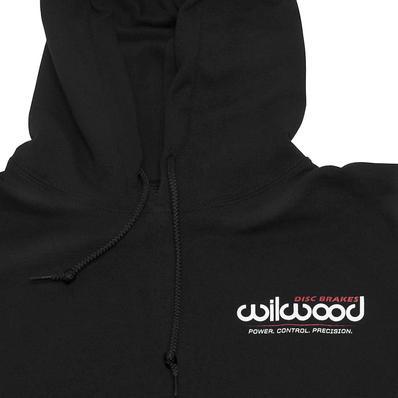 Wilwood Black Hoodie Sweatshirt with logo on front